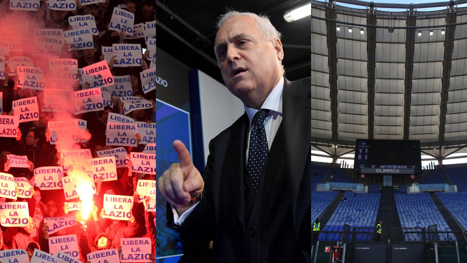 Lazio, contro il Milan torna il pubblico. Ma la protesta continua: strisicone sulla Pontina contro Lotito