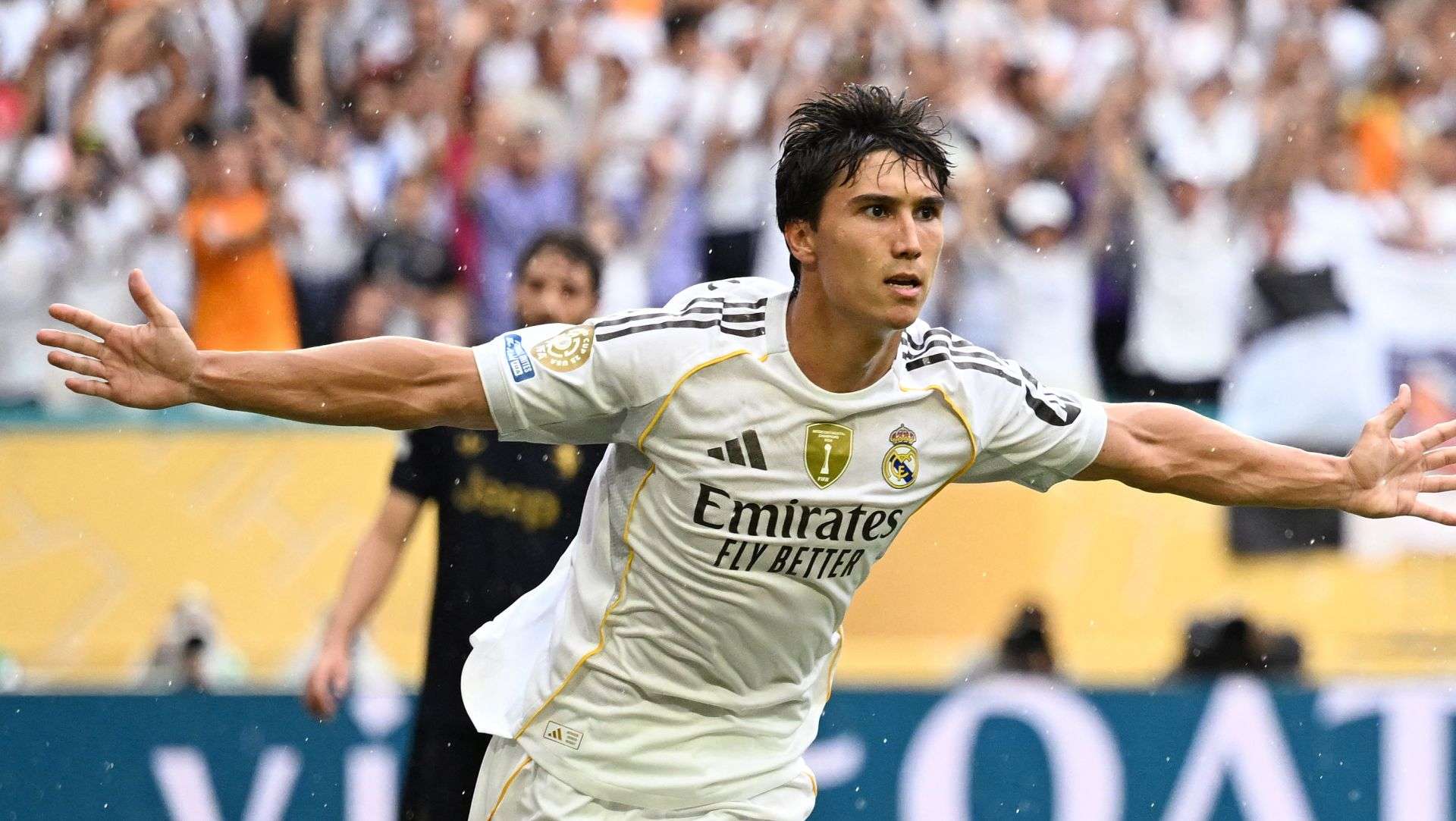 Gonzalo Garcia Real Madrid Juve 2025 festeggia