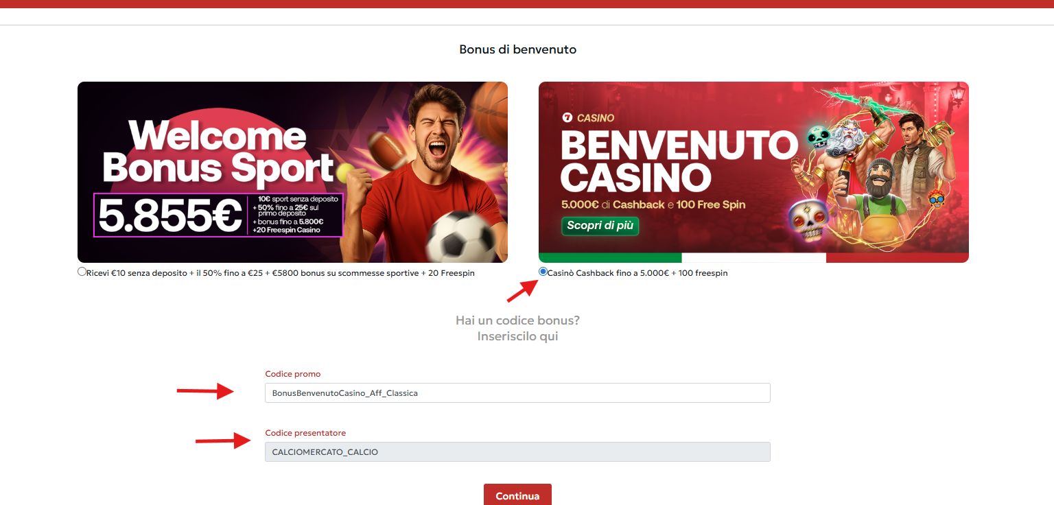 nuovo codice promozionale domusbet