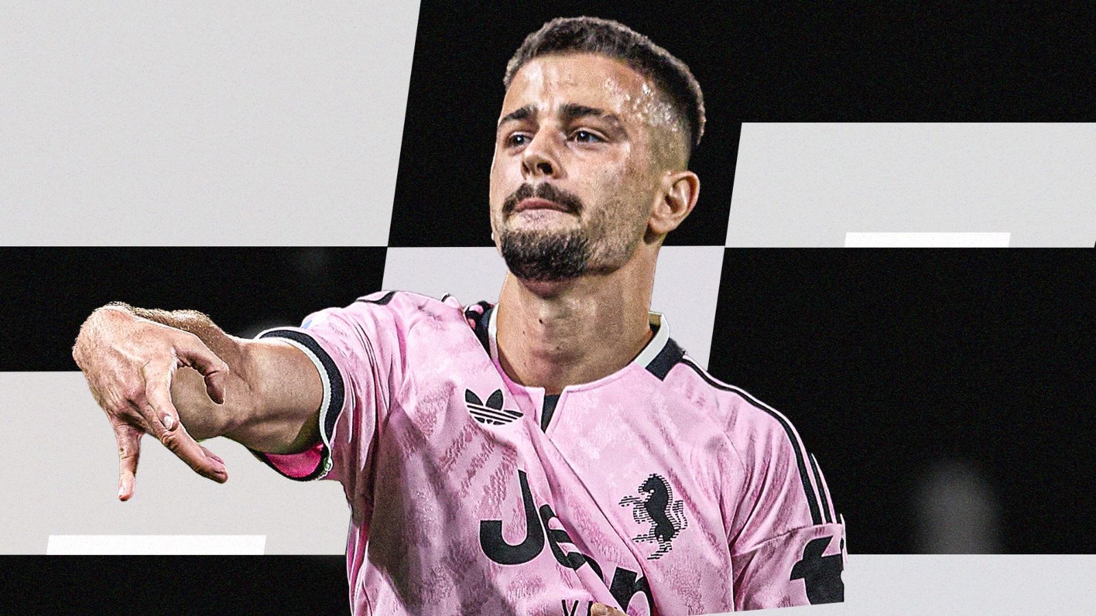 Grafica Calciomercato Zhegrova Juve 2026 esulta 16.9