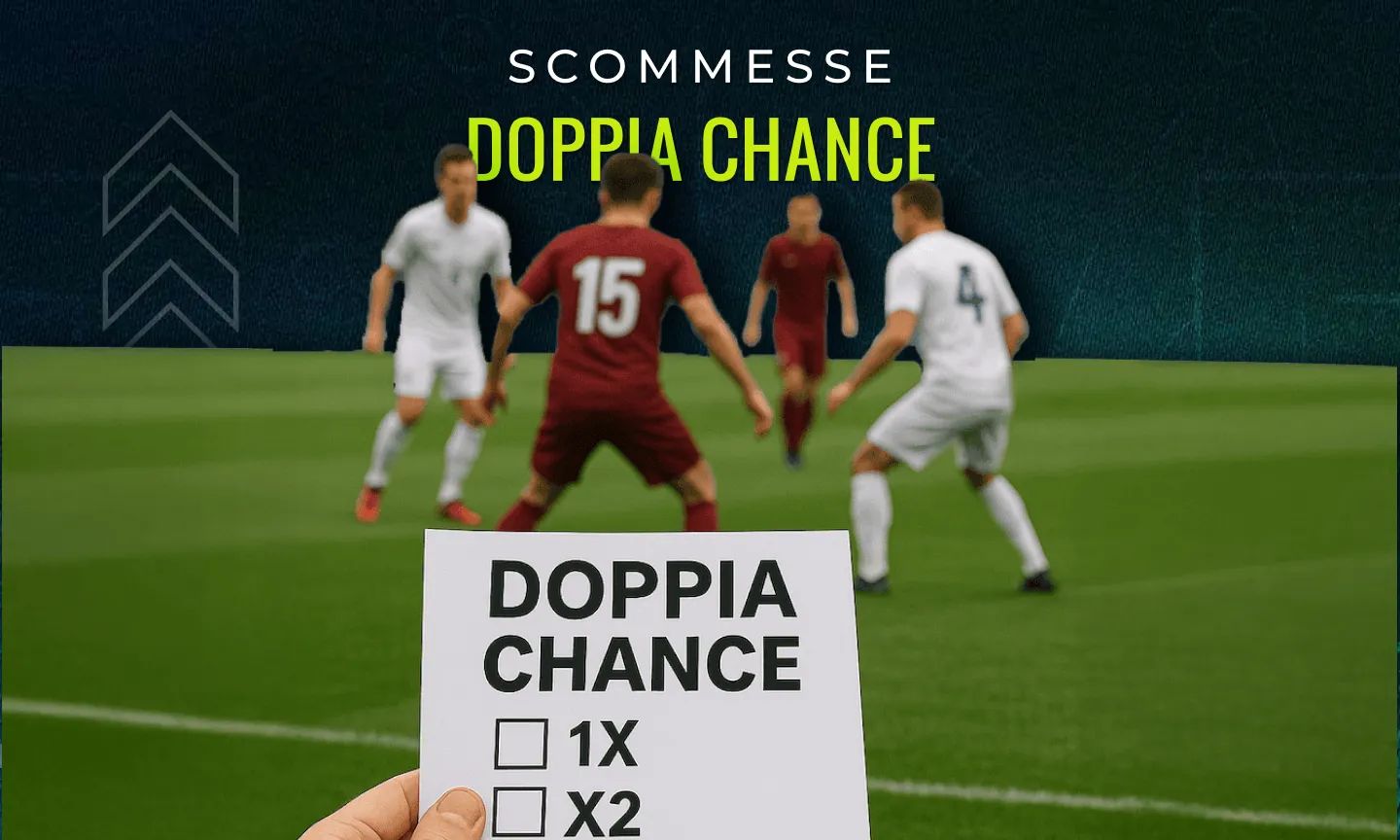 Interfaccia grafica di scommessa sportiva che mostra una doppia chance su Plexbet