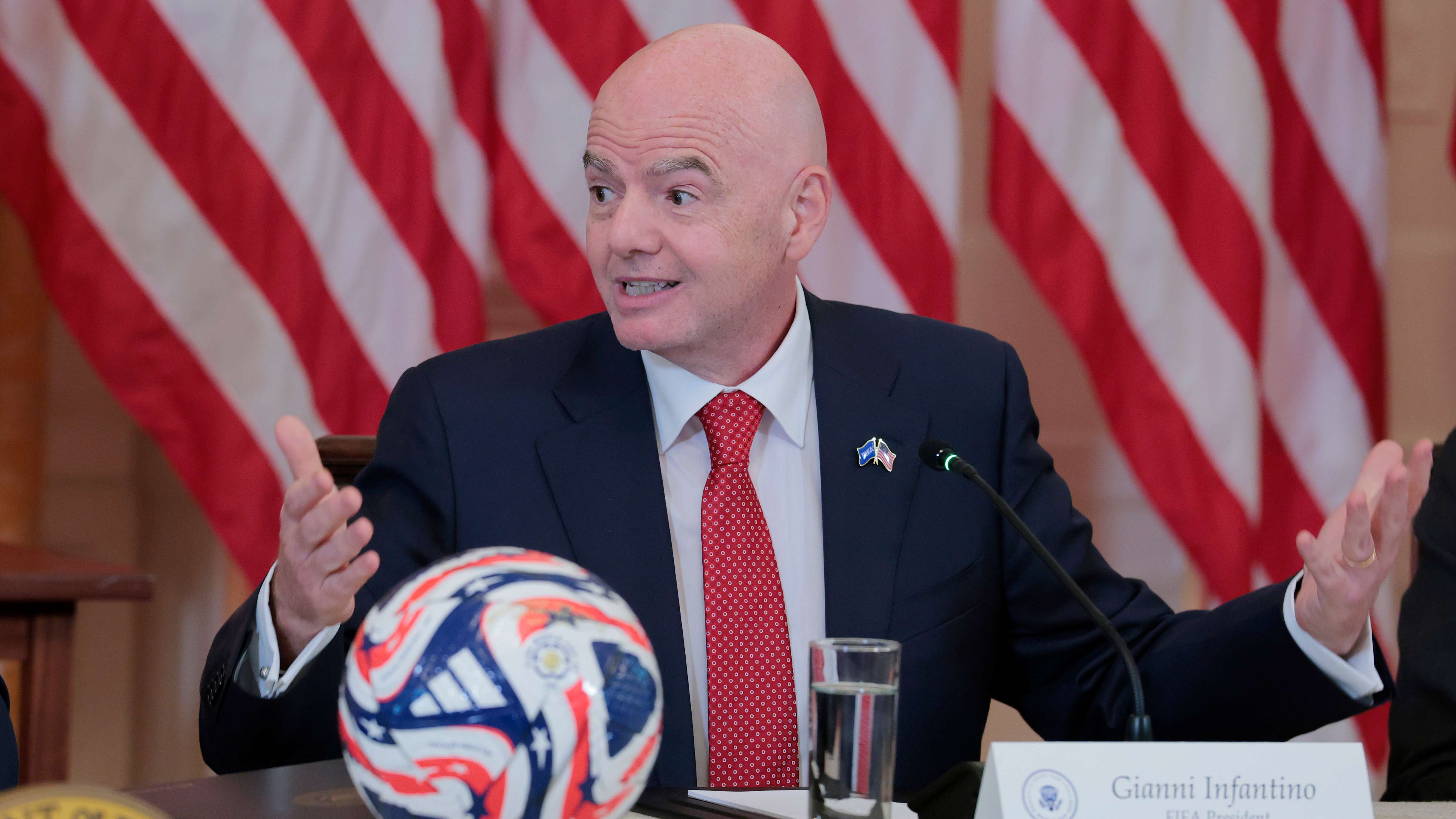 President Trump Participates In FIFA Task Force Meeting In East Room