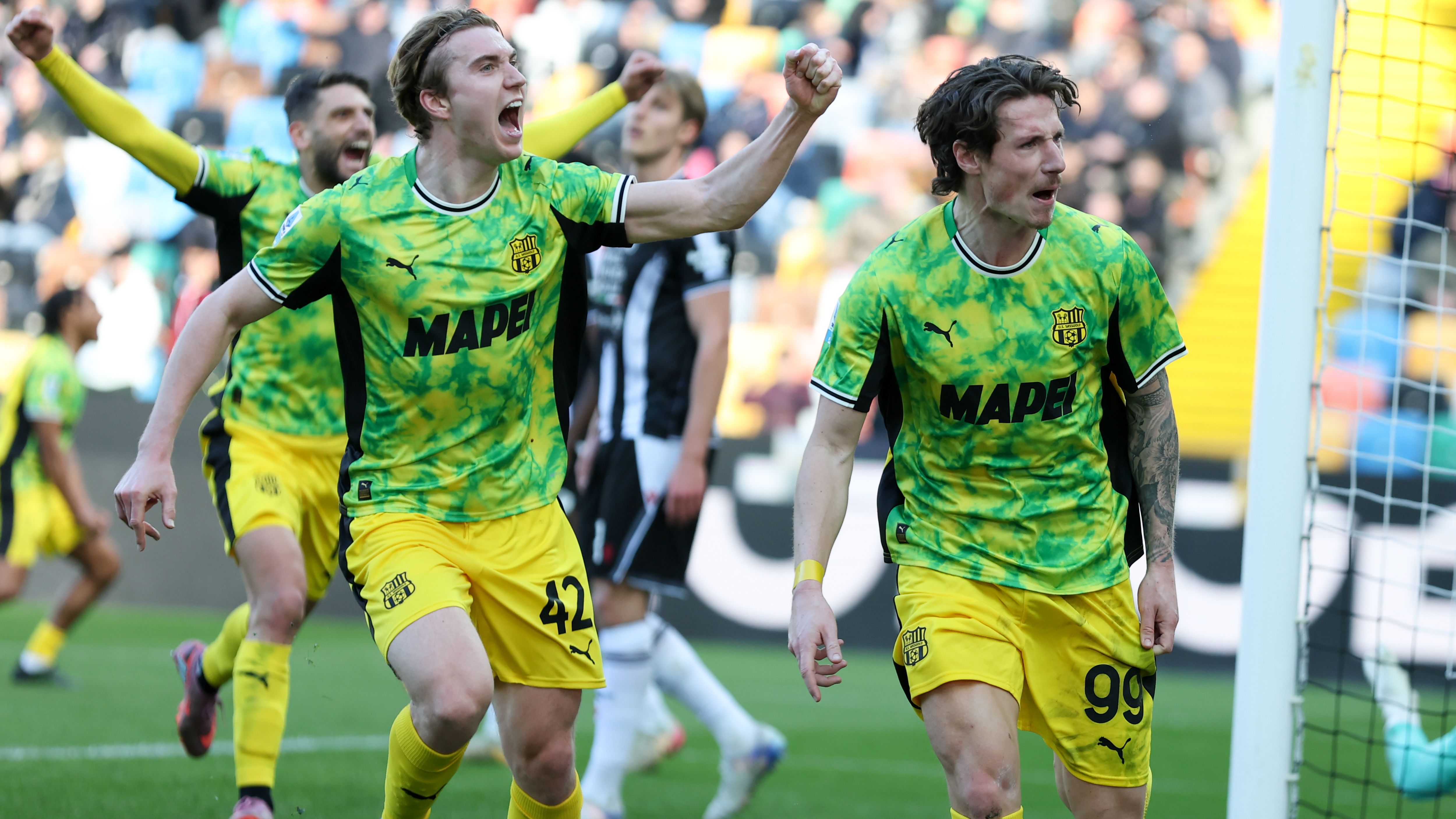 Il Sassuolo ribalta l'Udinese e vince 2-1 in rimonta