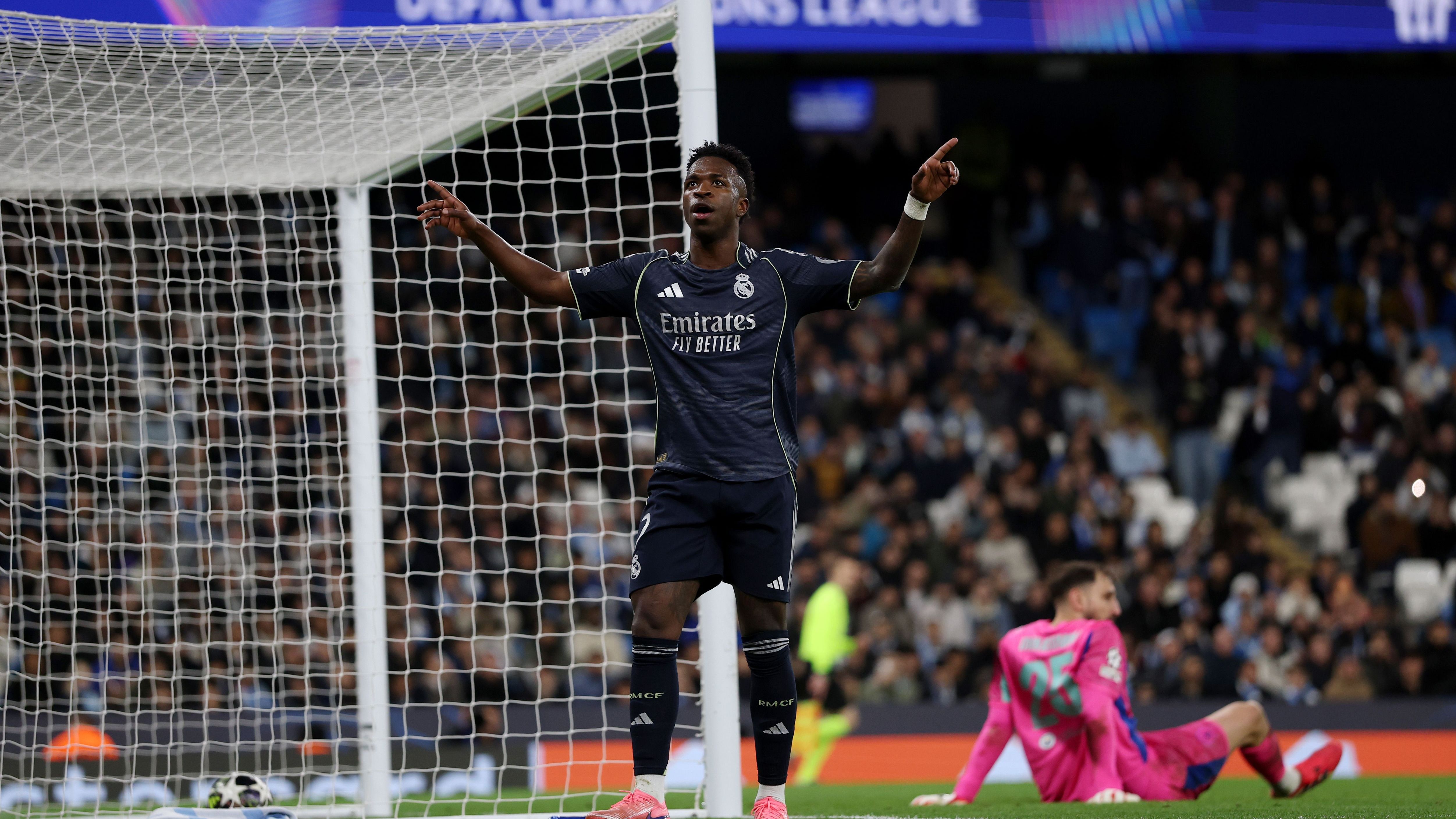 Vinicius fa doppietta al Manchester City e lancia il Real Madrid ai quarti di finale in Champions League aspettando il Bayern Monaco